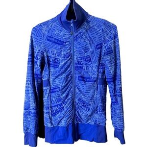 Lululemon Women’s Raja Reversible Jacket Royal Blue Full Zip Ruched Running S-M